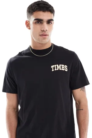 Timberland Camiseta negra de manga corta con estampado gráfico en el pecho "Timbs" de