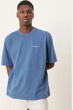 Abercrombie & Fitch Camiseta azul marino lavado con logo de