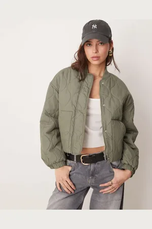 New Look Chaqueta bomber caqui acolchada de -Verde