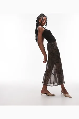 Topshop Falda midi con difuminado y diseño recortado de -Multicolor