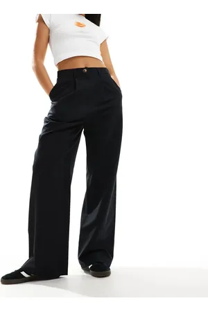 Miss Selfridge Pantalones negros básicos de pernera ancha de
