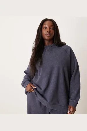 ASOS Sudadera extragrande de ASOS DESIGN Curve (parte de un conjunto)-Gris
