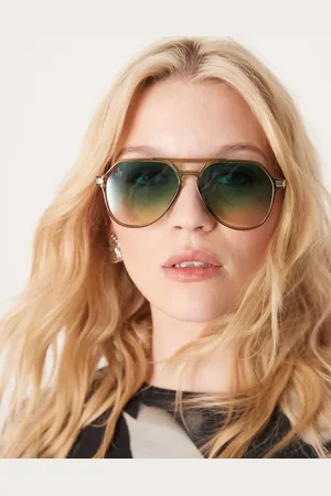 Jeepers Peepers Gafas de sol verdes de estilo aviador de