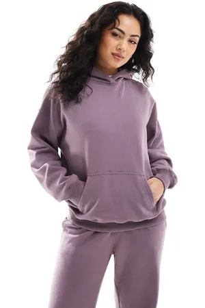 Hollister Sudadera morada con capucha y logo de (parte de un conjunto)-Marrón