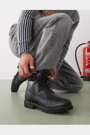 Timberland Botas de 6" negras de cuero premium de