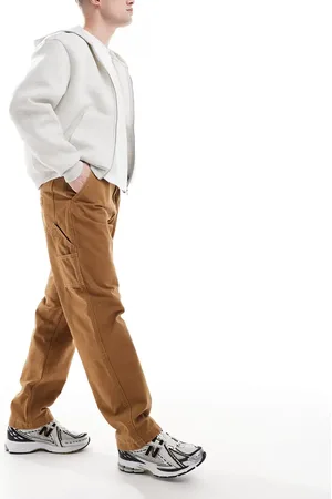 Timberland Pantalones color trigo oscuro estilo carpintero de lona con acabado lavado de -Marrón