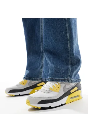 Nike Zapatillas de deporte grises y amarillas Air Max 90 de