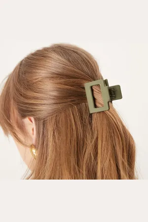 DesignB London Pinza para el cabello oliva cuadrada de