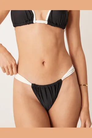 New Look Braguitas de bikini negras con tiras en contraste de