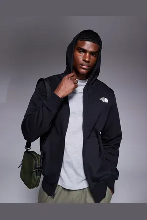 The North Face Sudadera negra con capucha y cremallera Simple Dome de
