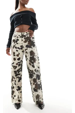 JJXX Vaqueros con estampado de piel de vaca de corte ancho Tokyo de -Blanco