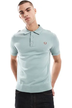 Fred Perry Camisa hielo de manga corta con cuello tipo polo de punto de