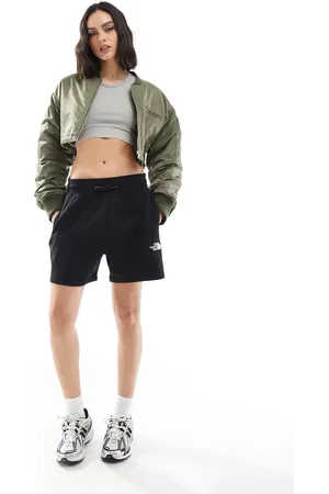 The North Face Pantalones cortos negros básicos de corte holgado de
