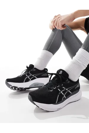 Asics Zapatillas de deporte negras y blancas de estabilidad Gel-Kayano 31 Stability de Running
