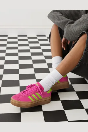 adidas Zapatillas de deporte moradas y verdes con plataforma Gazelle Bold de -Morado