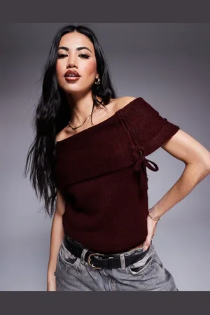 ASOS Jersey con escote Bardot de -Rojo