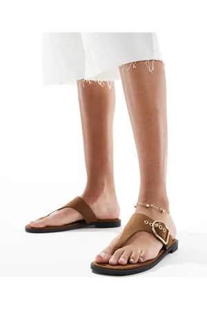 Schuh Sandalias de dedo marrones Teena de