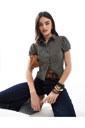 Daisy Street Camisa a cuadros color pequeños entallada de estilo años 90 de -Neutro