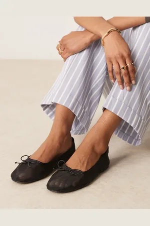 ASOS Bailarinas negras con empeine alto de malla Lynette de -Negro