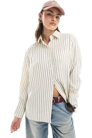 Daisy Street Camisa a rayas de colores extragrande de -Multicolor