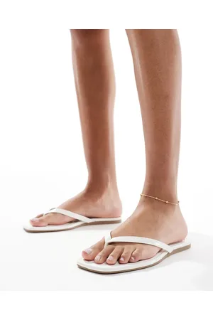 SEQWL Sandalias blancas de dedo Rooney de