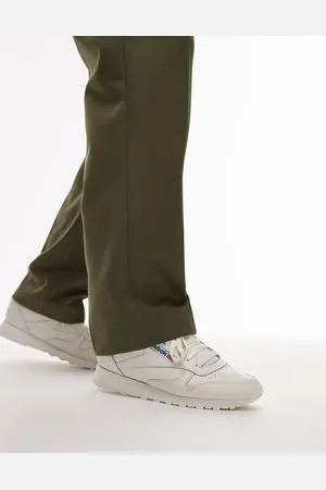 Reebok Zapatillas clásicas de cuero en blanco y azul de