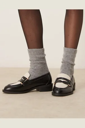 Raid Mocasines clásicos negros y blanco hueso Kyden de