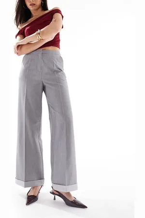 Miss Selfridge Pantalones de sastre grises de pernera ancha de