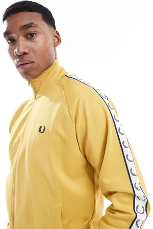 Fred Perry Chaqueta de chándal amarilla con cintas en contraste de