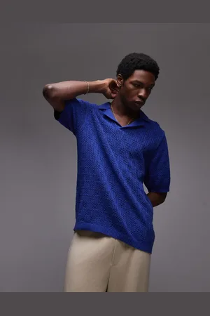 Topman Polo a cuadros de punto de croché de