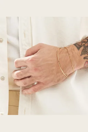 LOST SOULS Pulsera con diseño minimalista envolvente doble chapada en oro de 18 quilates de