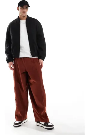 ASOS Pantalones naranjas holgados y extragrandes con bolsillos laterales de pana de