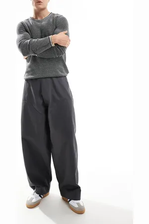 ASOS Pantalones holgados y extragrandes con paneles en las rodillas de lona de