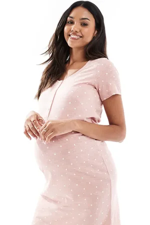Mama;licious Camisón rosa empolvado con estampado de estrellas y diseño para lactancia de Mamalicious Maternity