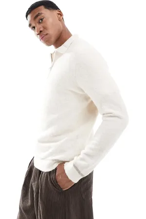 New Look Jersey color con cuello tipo polo de punto texturizado de -Gris