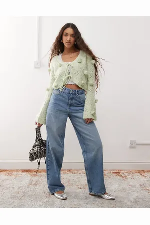 Miss Selfridge Vaqueros azules holgados con lavado medio de