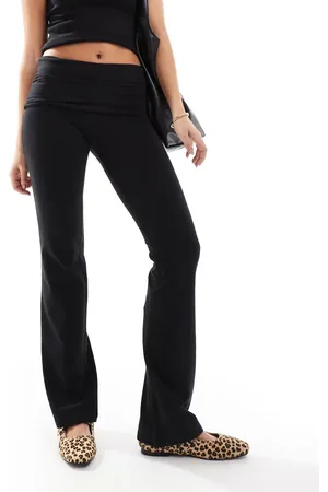 Cotton On Pantalones negros de corte bootcut con detalle plegado Bella de Cotton On
