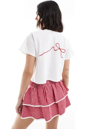 The Frolic Camiseta corta blanca con lazo bordado exclusiva de (parte de un conjunto)