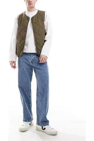 JACK & JONES Vaqueros azules holgados con lavado medio Alex de