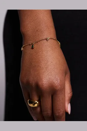 Aldo Pulsera de cadena fina con charms verdes chapada en oro Leassi de