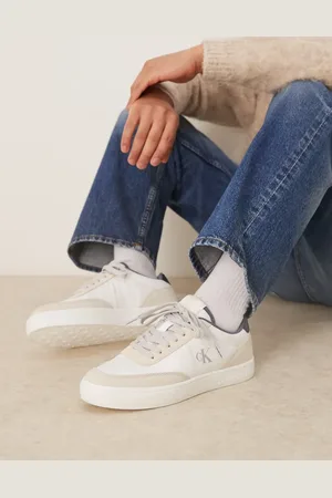Calvin Klein Zapatillas de deporte beis y azul marino clásicas con suela cupsole de -Neutro
