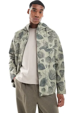 Paul Smith Chaqueta beis con capucha y estampado floral de -Neutro