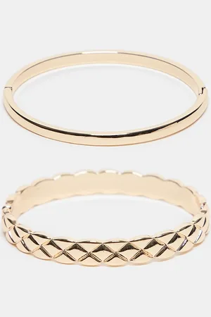 Aldo Pack de 2 pulseras doradas rígidas sin cierres de