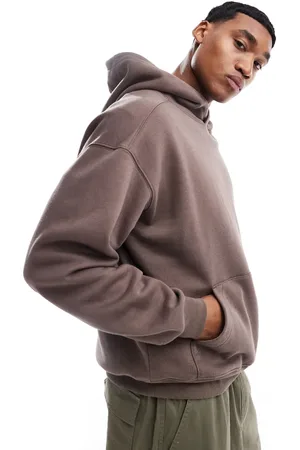 Cotton On Sudadera marrón lavado de corte cuadrado con capucha de Cotton On-Beis neutro