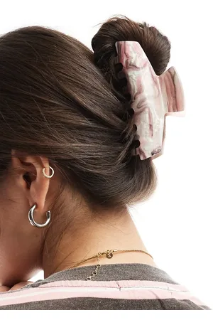 Pieces® Pinza para el cabello grande rosa y marrón marmolado de