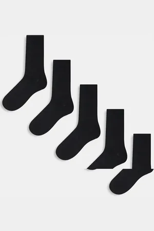 River Island Pack de 5 pares de calcetines negros lisos de