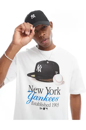 New Era Camiseta blanca con motivo de los NY Yankees de