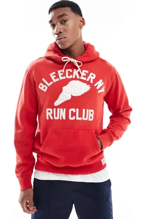 Ralph Lauren Sudadera roja con capucha y estampado "Bleecker Run Club" de