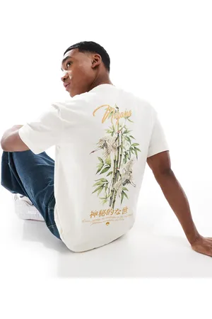 River Island Camiseta color con estampado en la espalda "Naha Cranes" de -Blanco