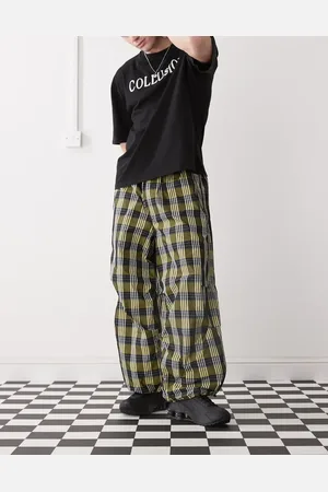 COLLUSION Pantalones a cuadros de colores de estilo paracaidista de